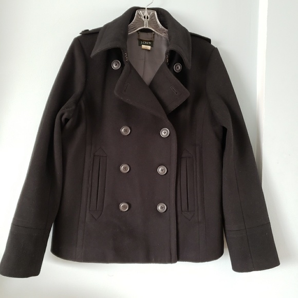🖤 J. Crew classic black wool pea coat 🖤 - Picture 2 of 7